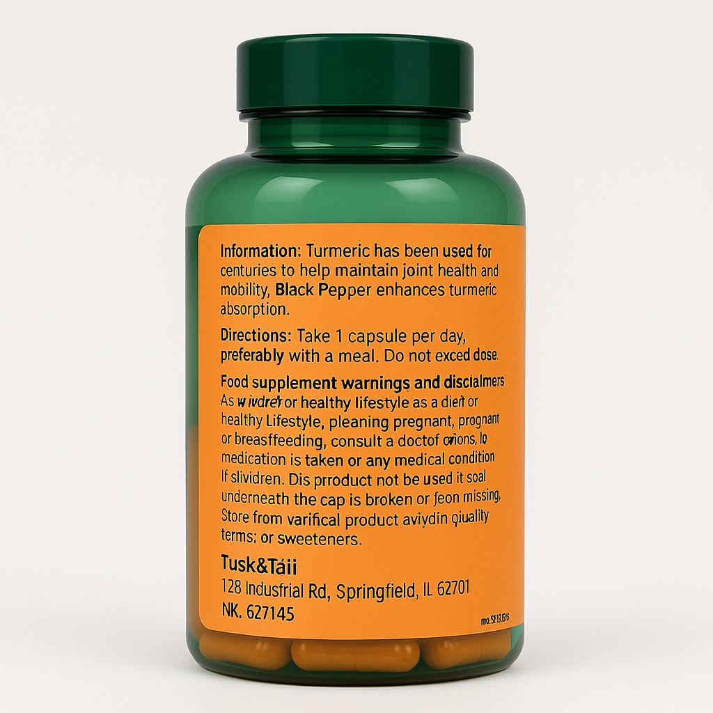 الكركم عالي القوة مع الفلفل الأسود