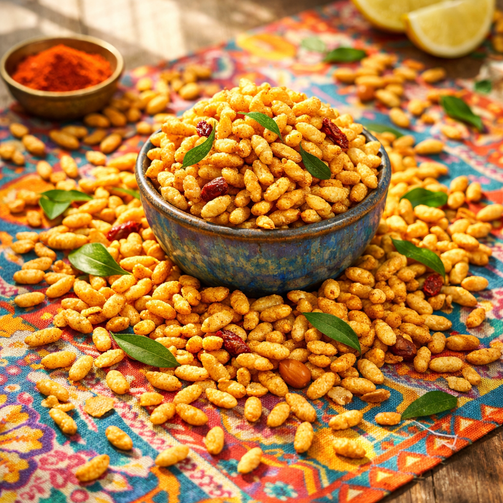 Baked Masala Puff Rice — themed