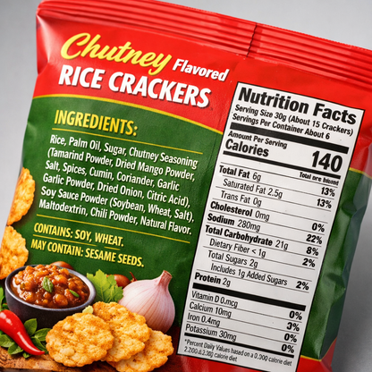 Chutney Flavored Rice Crackers — packaging_detail