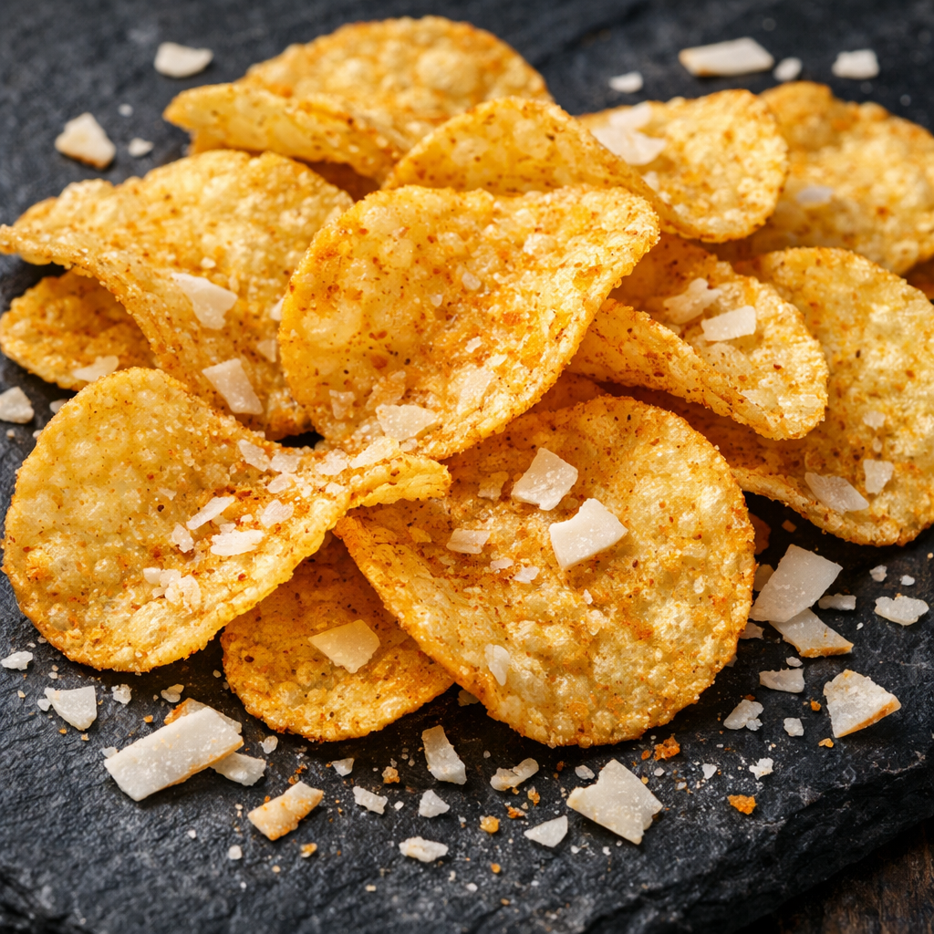 Coconut Chutney Chips — close-up