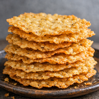 Crispy Lentil Wafers — Textural Close-Up