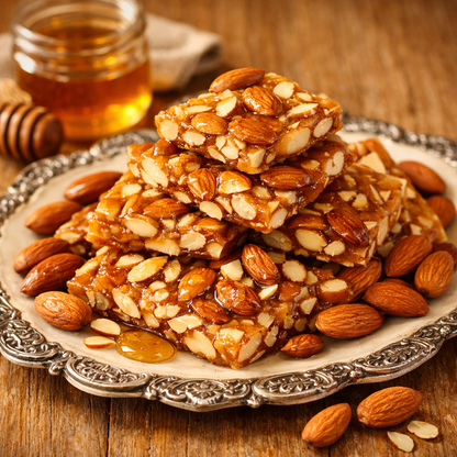 Honey Almond Brittle — Presentation Shot