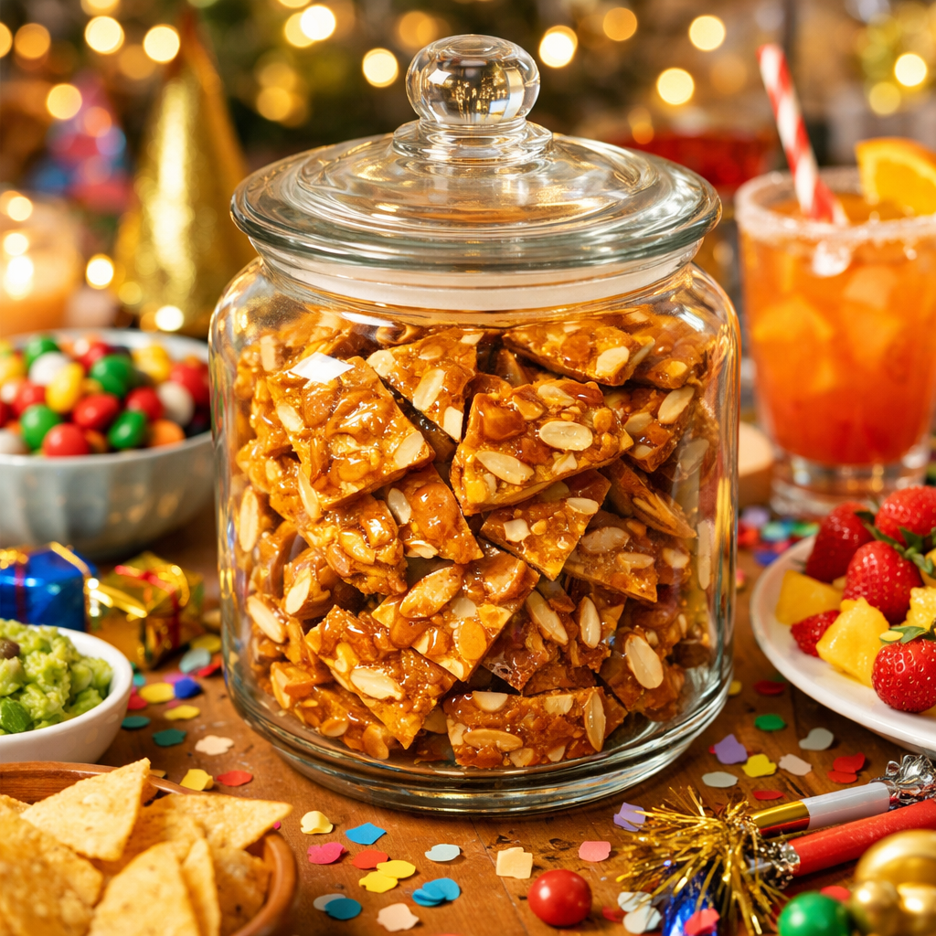 Honey Almond Brittle — Party Setting Shot