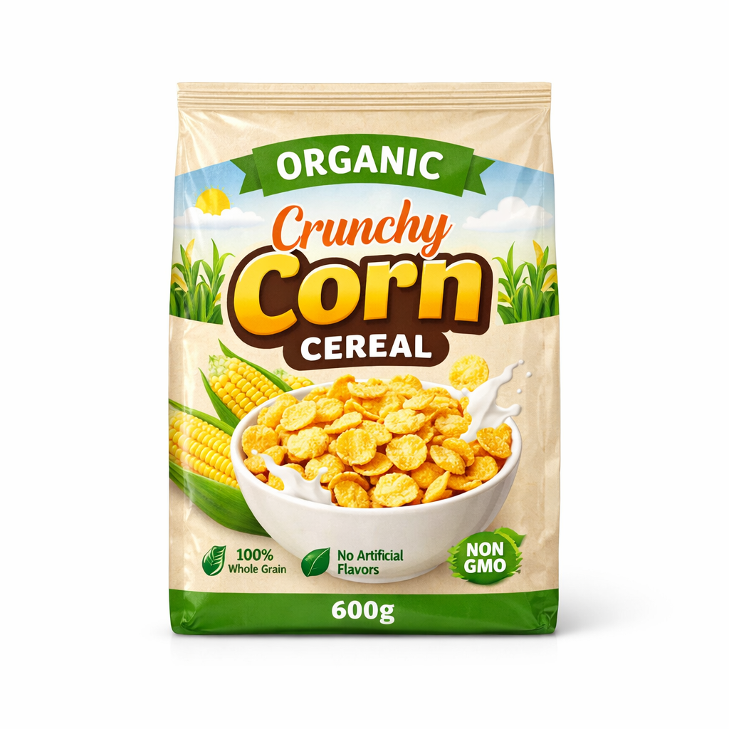 Organic Crunchy Corn Cereal — 600g / 600g