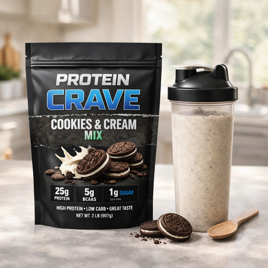 Protein Crave Cookies & Cream Mix — lifestyle shot