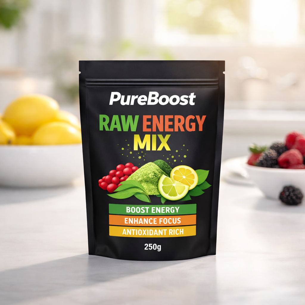 PureBoost Raw Energy Mix — lifestyle shot