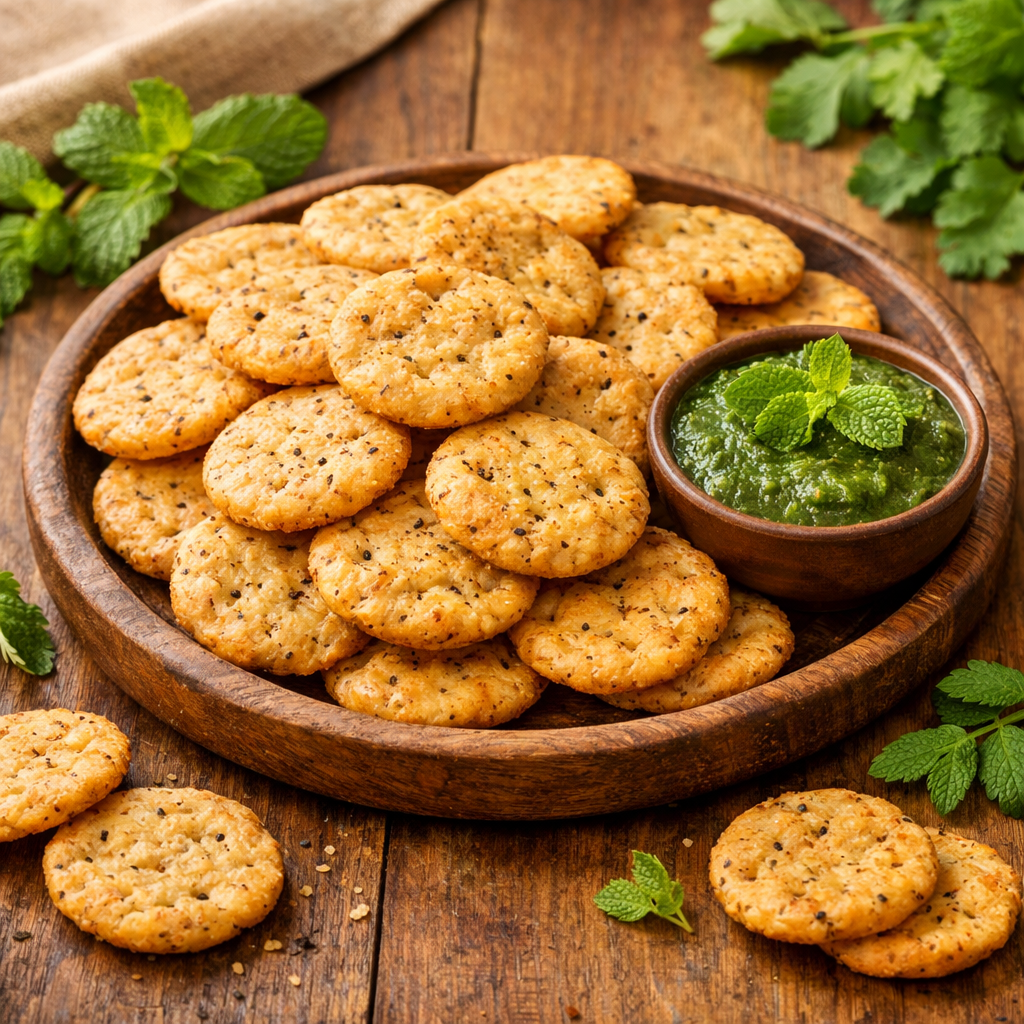 Savory Baked Mathri — serving_suggestion