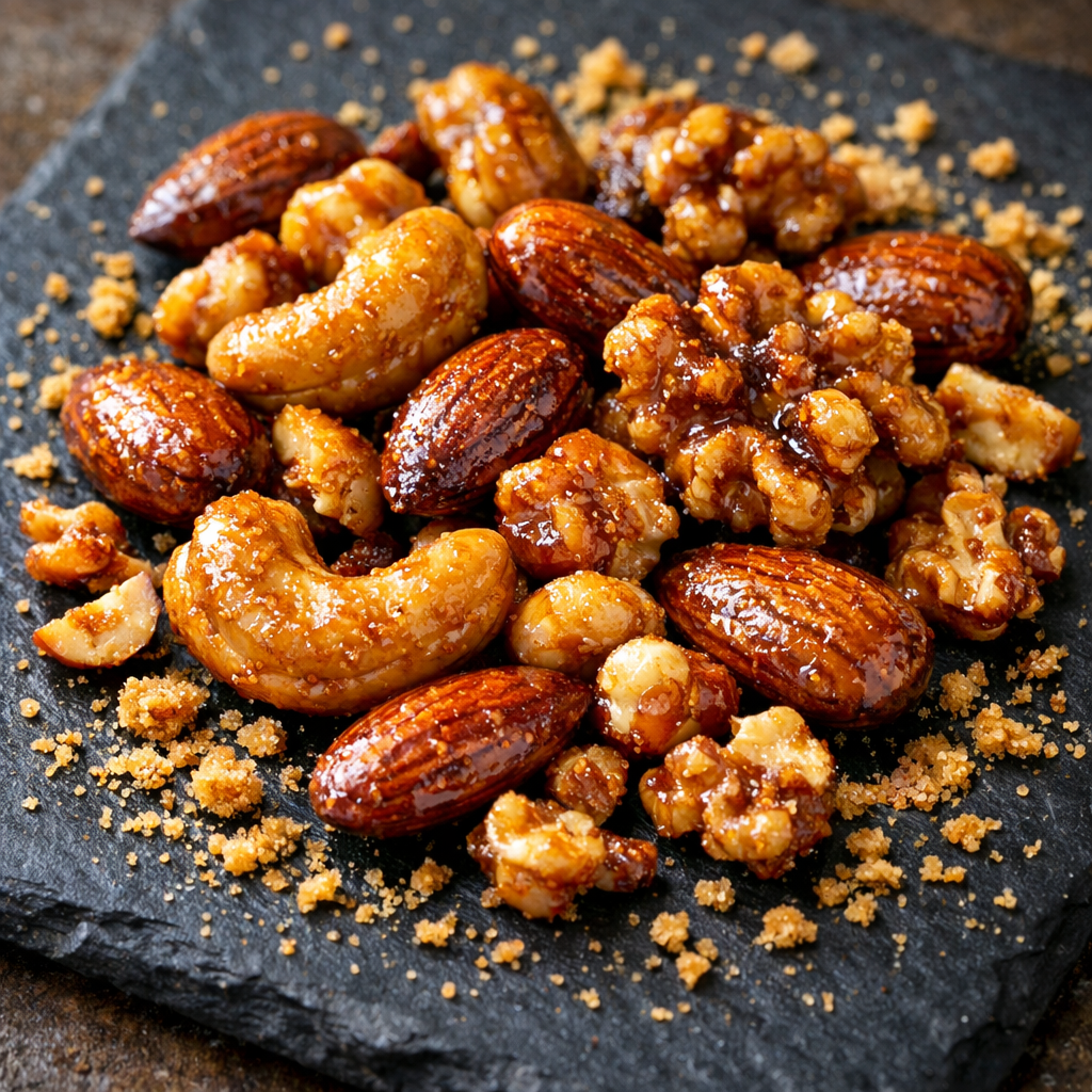 Sweetened Jaggery Nuts — close-up