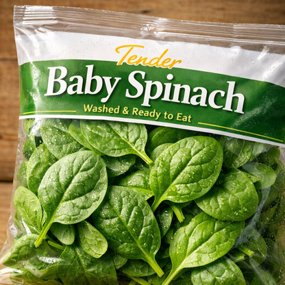 Tender Baby Spinach Bag — close-up detail shot