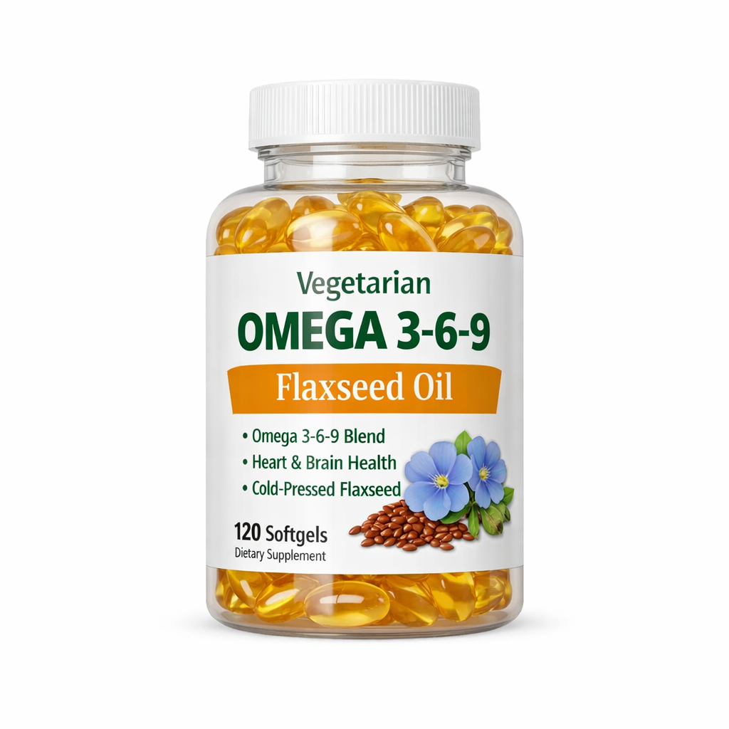 Vegetarian Omega 3-6-9 Flaxseed Oil — 30 Count