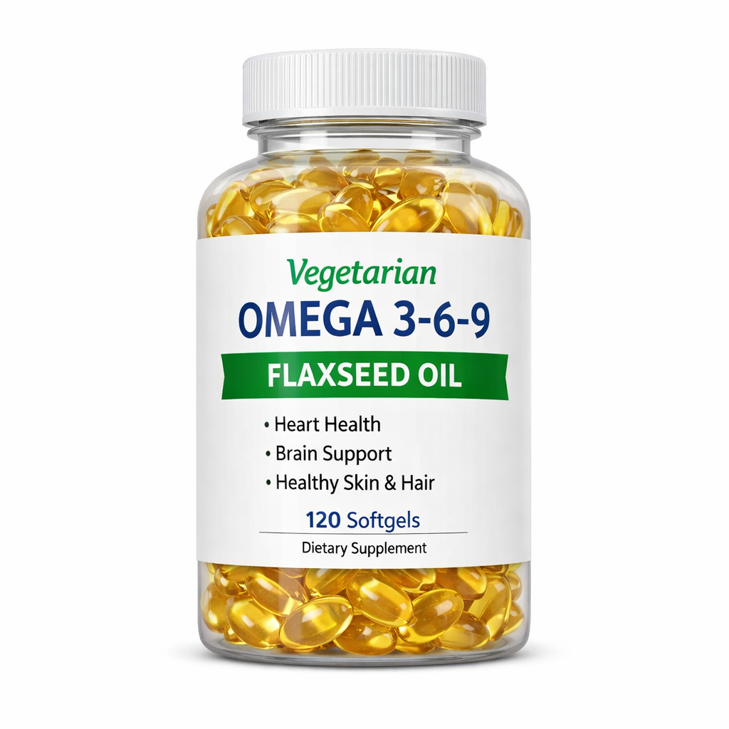 Vegetarian Omega 3-6-9 Flaxseed Oil — 120 Count