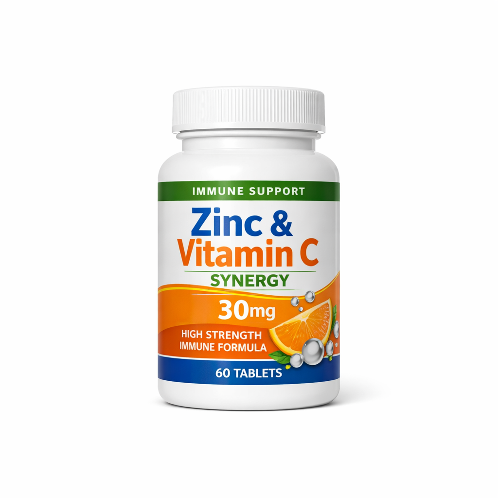 Zinc & Vitamin C Synergy Tablets — 30mg
