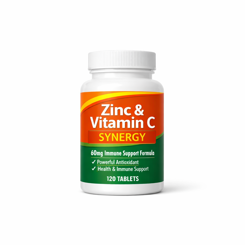 Zinc & Vitamin C Synergy Tablets — 60mg