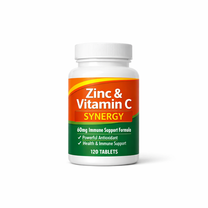 Zinc & Vitamin C Synergy Tablets — 60mg